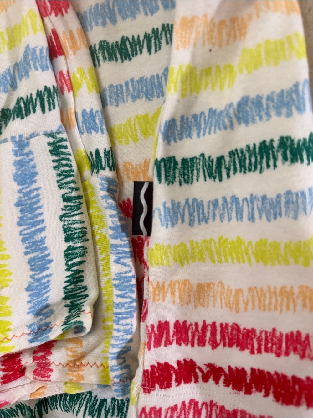 Women’s Crayola Multicolor Stripe Short-Sleeve Pajama Set with Red Trim size XL - Picture 8 of 8